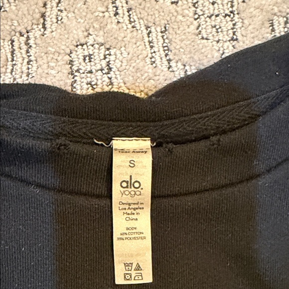 ALO Small Fierce Distressed Crewneck Cropped Pullover Sweatshirt - Picture 4 of 6